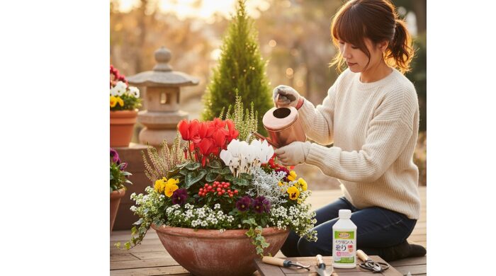 シクラメンの寄せ植え