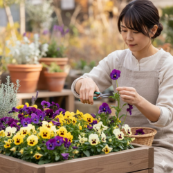 パンジーの寄せ植え