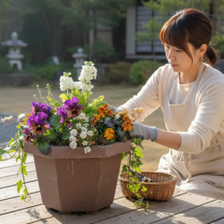 パンジーの寄せ植え