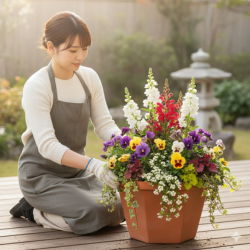 パンジーの寄せ植え