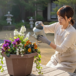 パンジーの寄せ植え