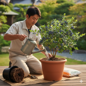 ブルーベリーの植え替えの時期