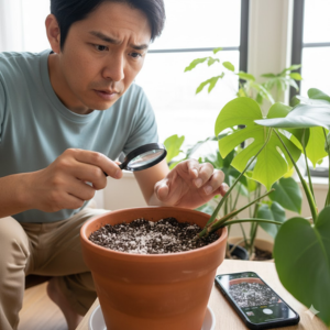 観葉植物 土 白い ふわふわ