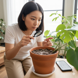 観葉植物 土 白い ふわふわ