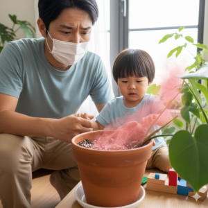 観葉植物 土 白い ふわふわ