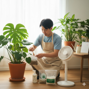 観葉植物 土 白い ふわふわ