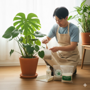 観葉植物 土 白い ふわふわ