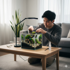 水槽で観葉植物