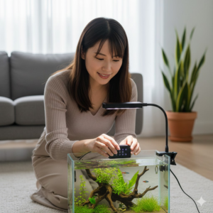 水槽で観葉植物