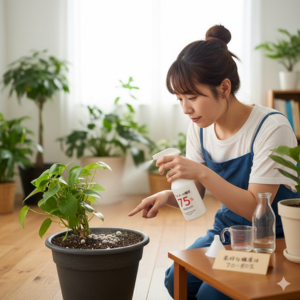 観葉植物の土にカビ